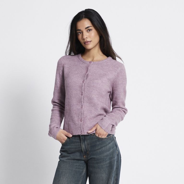 Basic knit cardigan "Audrey" Heather Pink